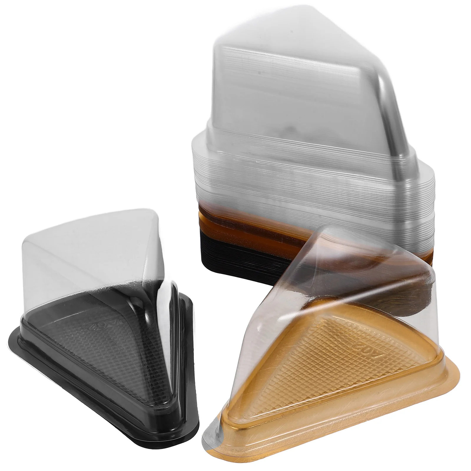 

40pcs Cake Boxes Triangular 6 Inch Clear Plastic Food Containers for Dessert Packaging Suitable Crepe Cheese Cakes