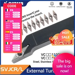 SVJCR/L lathe cutter External Turning Tool Holder SVJCR1212H11 SVJCR1616H16 SVJCL2525M16 carbide inserts VCMT/VCGT CNC tools