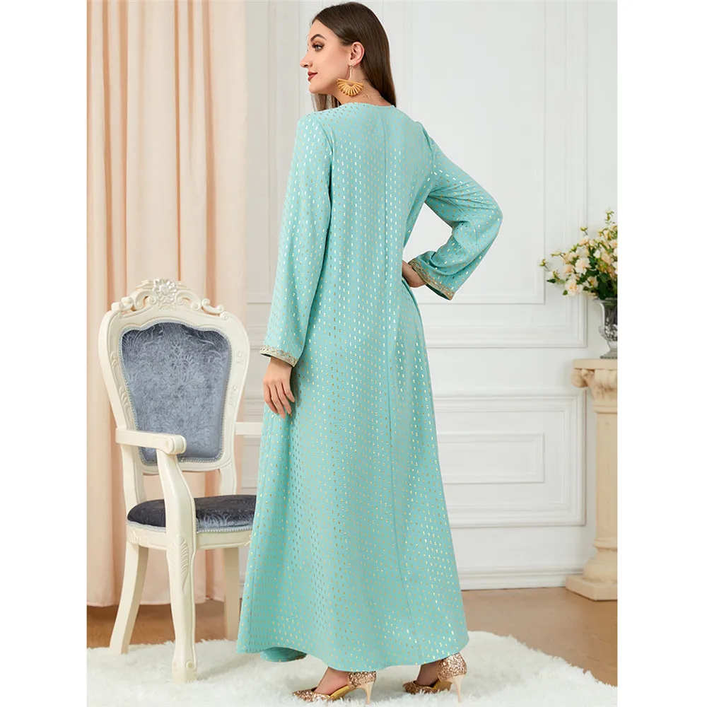 Morocco Muslim Women Maxi Dress Dubai Turkey Kaftan Islamic Eid Ramadan Party Gown Caftan Robe Arabic Musulmane Femme Vestidos