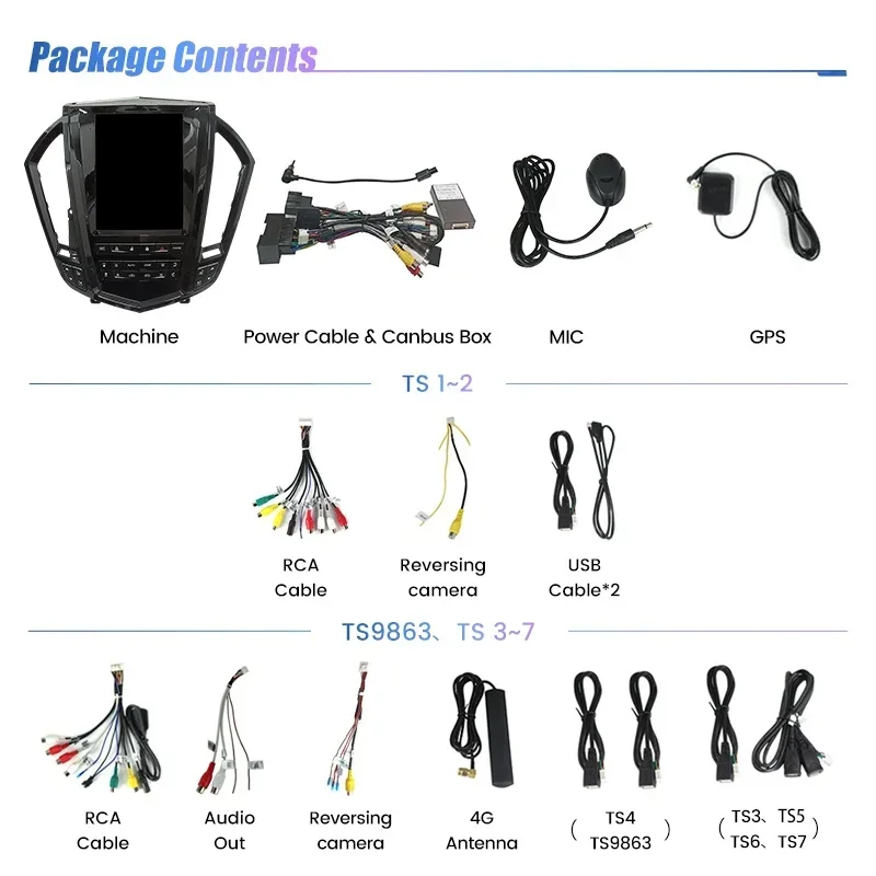 NaviFly Tesla Android System 1024*768 360 cámara de coche para Cadillac SRX 2009-2012 con 4G LTE Wifi