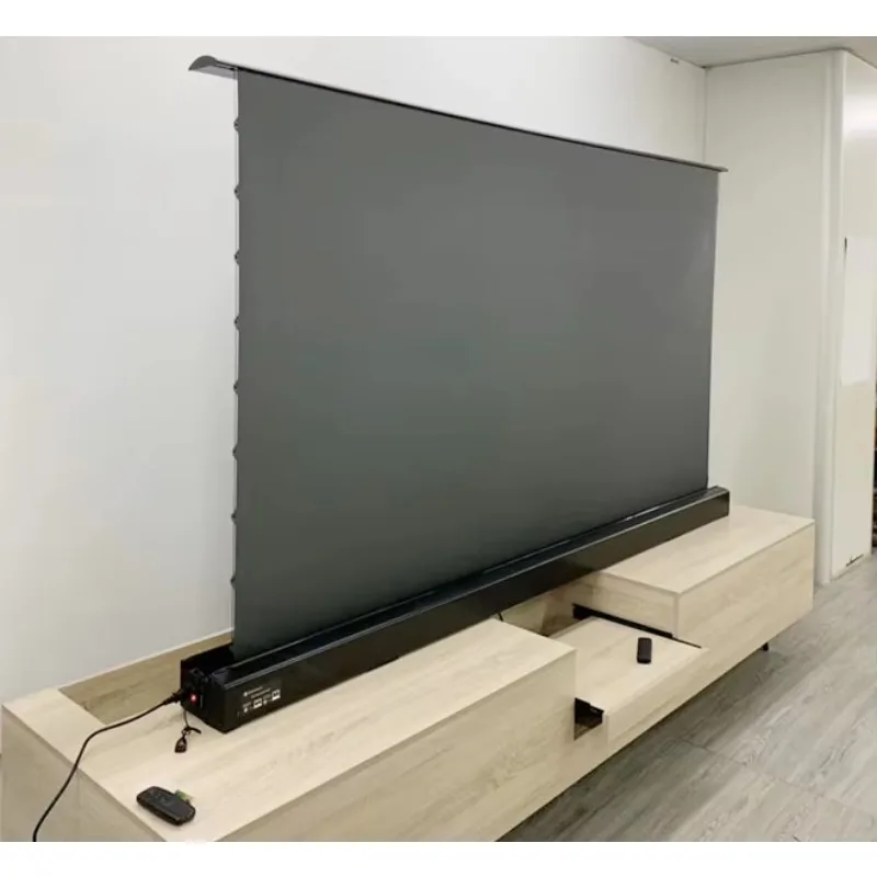 100/120 Inch 16:9 Fresnel ALR Motorized Floor Rising Projection Screen 4K HD For Long Throw Home Theater Projector