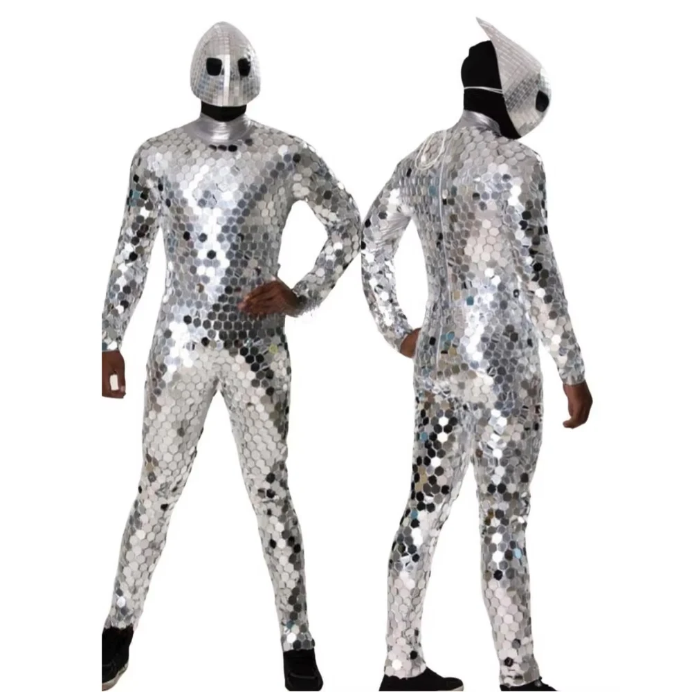 

Stage Costume DJ DS Party Performance Nightclub Pole Dance Bar GOGO Dance Costume Mirror Costume Women Men Mirror Dress