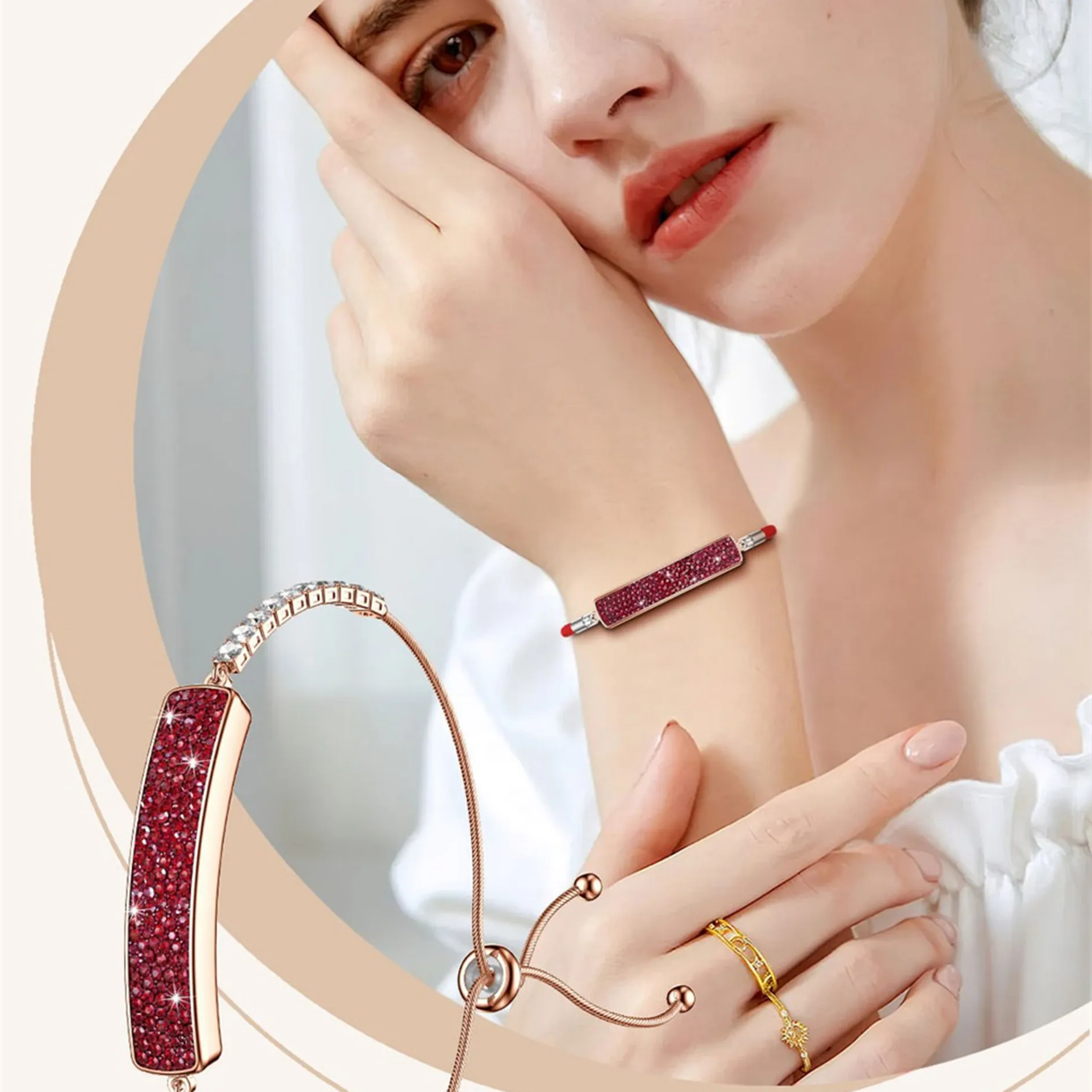 Mode Diamant Smart Armband für Frauen Herzfrequenz Blut Sauerstoff Schlaf Monitor Sport Gesundheit Wasserdichte Bluetooth Frau Armband