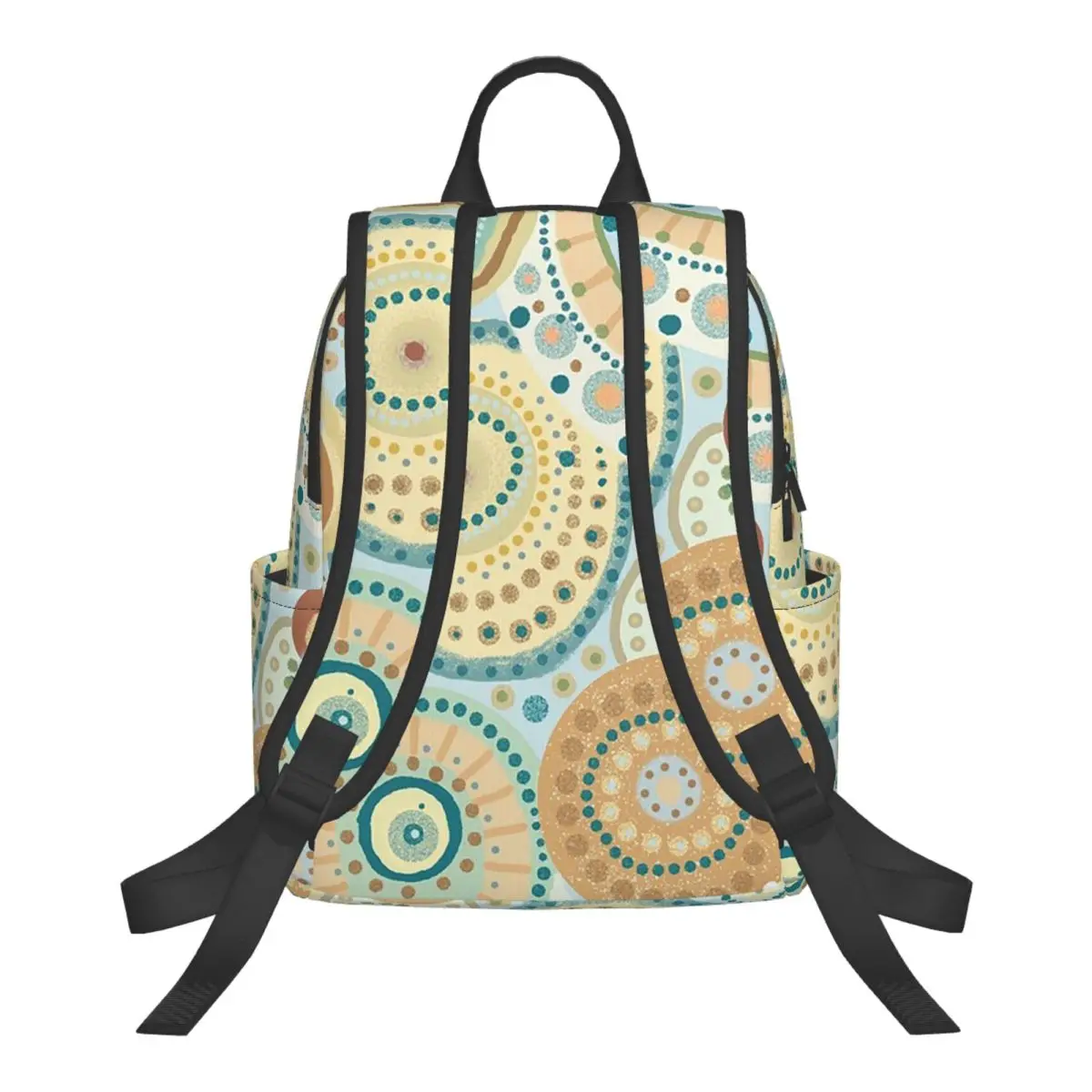 Natural Tones Desigual Mandala Student Backpack School Bag Hiking Travel Daypack for Men Women Fashion Bookbag Shoulder Bags