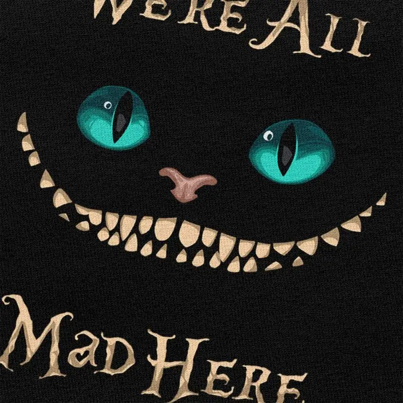 مخصص رجل شيشاير القط أليس مغامرات في بلاد العجائب تي شيرت قصير الأكمام القطن التي شيرت الشارع الشهير تي شيرت الترفيه المحملة