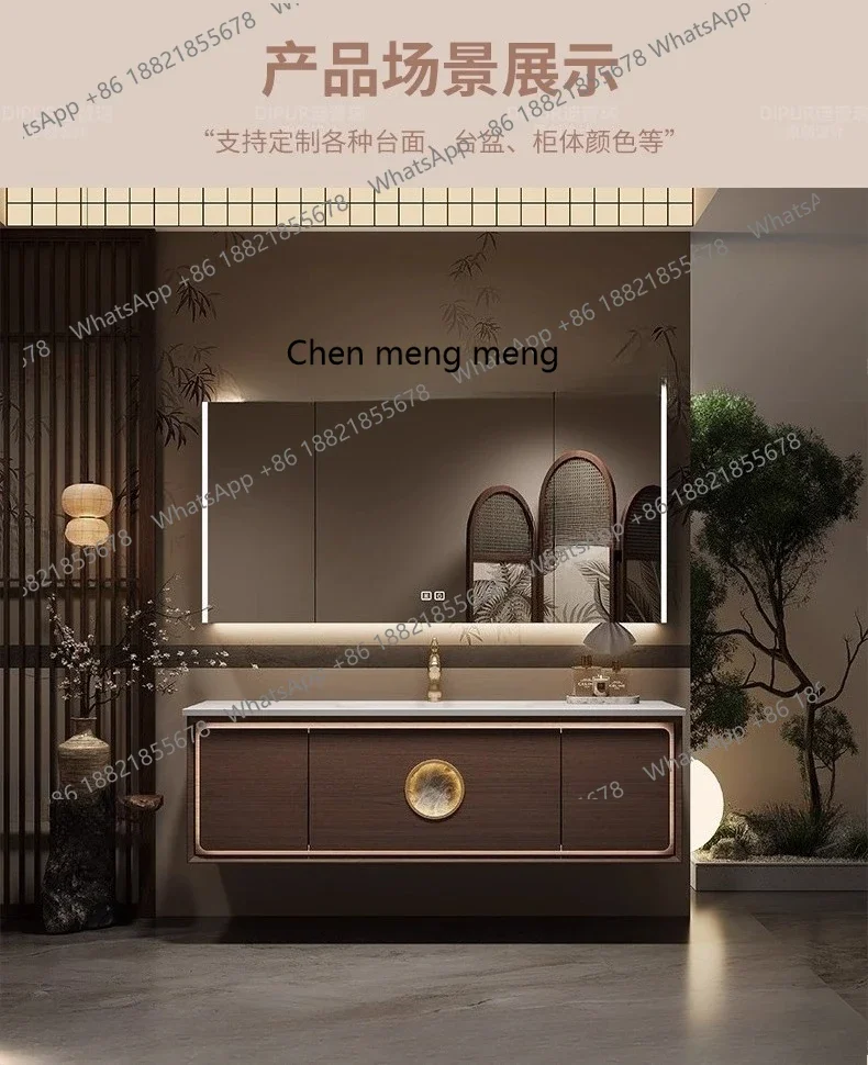 X  Bathroom cabinet new medieval integrated basin, washstand walnut color