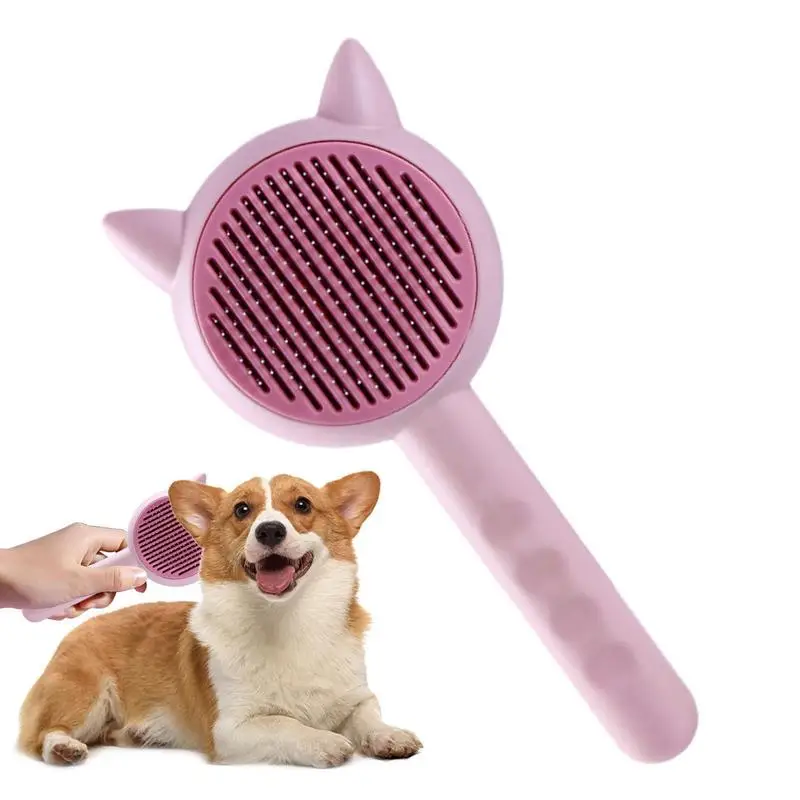 Self Cleaning Slicker Brush Dog Brush For Shedding Dog Cat Bunny Pet Grooming Shedding Brush Easy To Remove Loose Undercoat