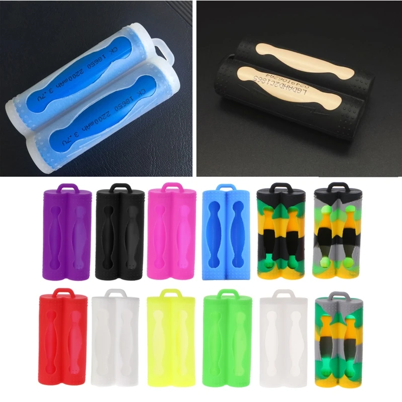 E56B Mini Soft Silicone for Case Protective Skin Cover Storage Bag For 2x 18650 Batte