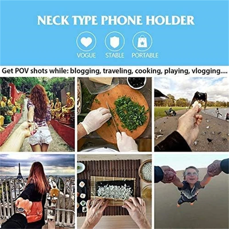 Tragbare Outdoor Erste Ansicht Halterung Hals Hängen Telefon Halter Universal Action kamera Für Sport Kamera 7,2 zoll Smartphone – Detail 3