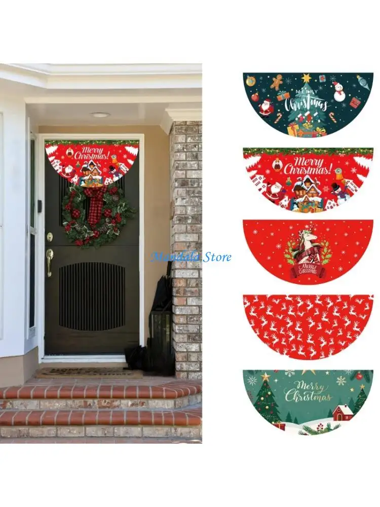 

U2JC Reusable Fan Banners Polyester Holiday Door Hanging Decoration For Christmas Event