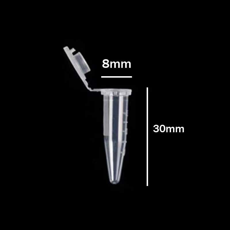 1000pcs 0.5ML Transparent Plastic Test Tube Centrifuge Management Unit Container Lid for Lab Samples School Stationery