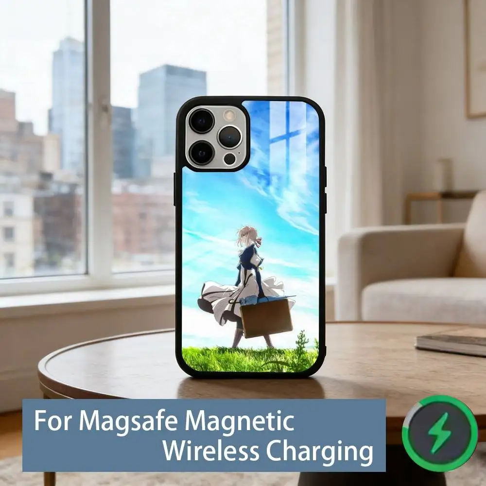 V-Violet E-Evergarden  Phone Case For iPhone17,16,15,14,13,12,11 Plus,Pro Magnetic with Magsafe Wireless Charging