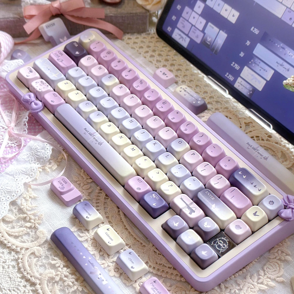 Original Mudie keycaps SOA height Pbt material full five-sided sublimation personalized customized mechanical keyboard keycaps