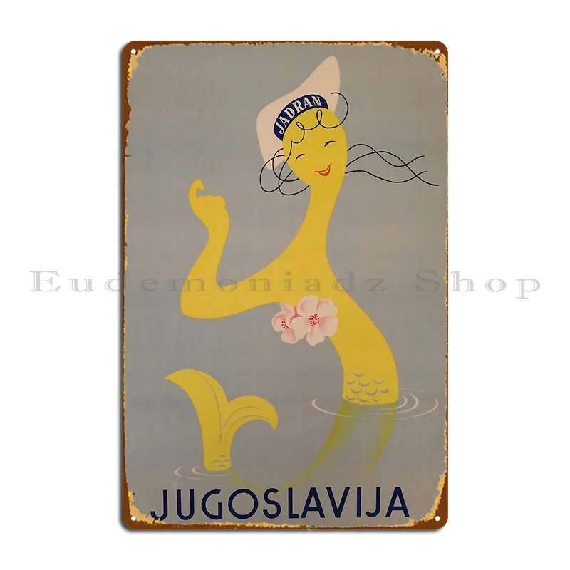 Jugoslavija Vintage Travel Poster Metal Sign Club Create Design Pub Designing Bar Tin Sign Poster