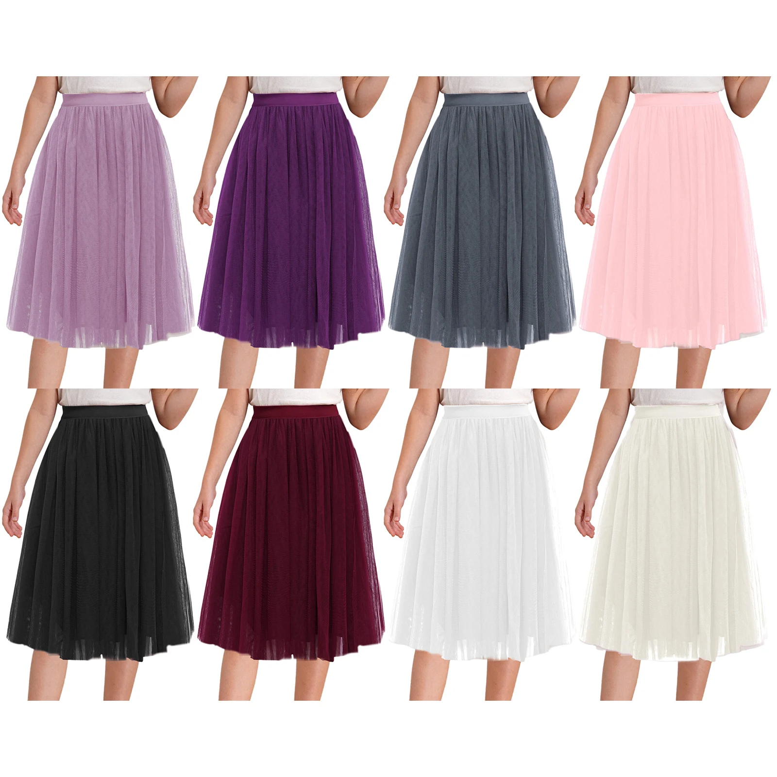 Magiczna Dziewczyna Tiulowa Spódnica z Wysokim Stanem, Potrójna 3-warstwowa Linia A z Miękką Podszewką, Idealna na Urodziny i Wesela