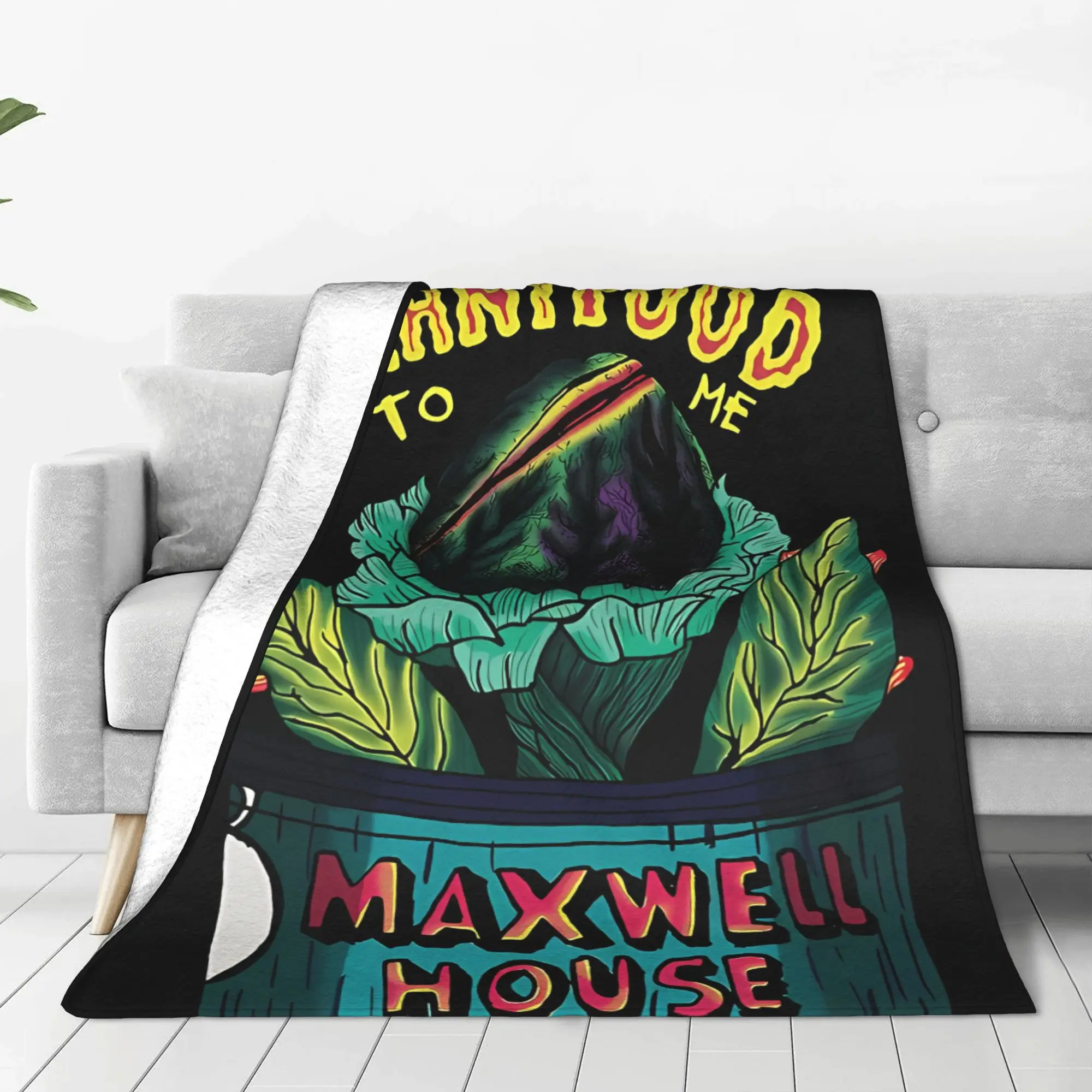 1PC Home Cutecore Plantfood Little Shop of Horrors Blanket Super Cosy Plush Home Living Room Sofa Halloween