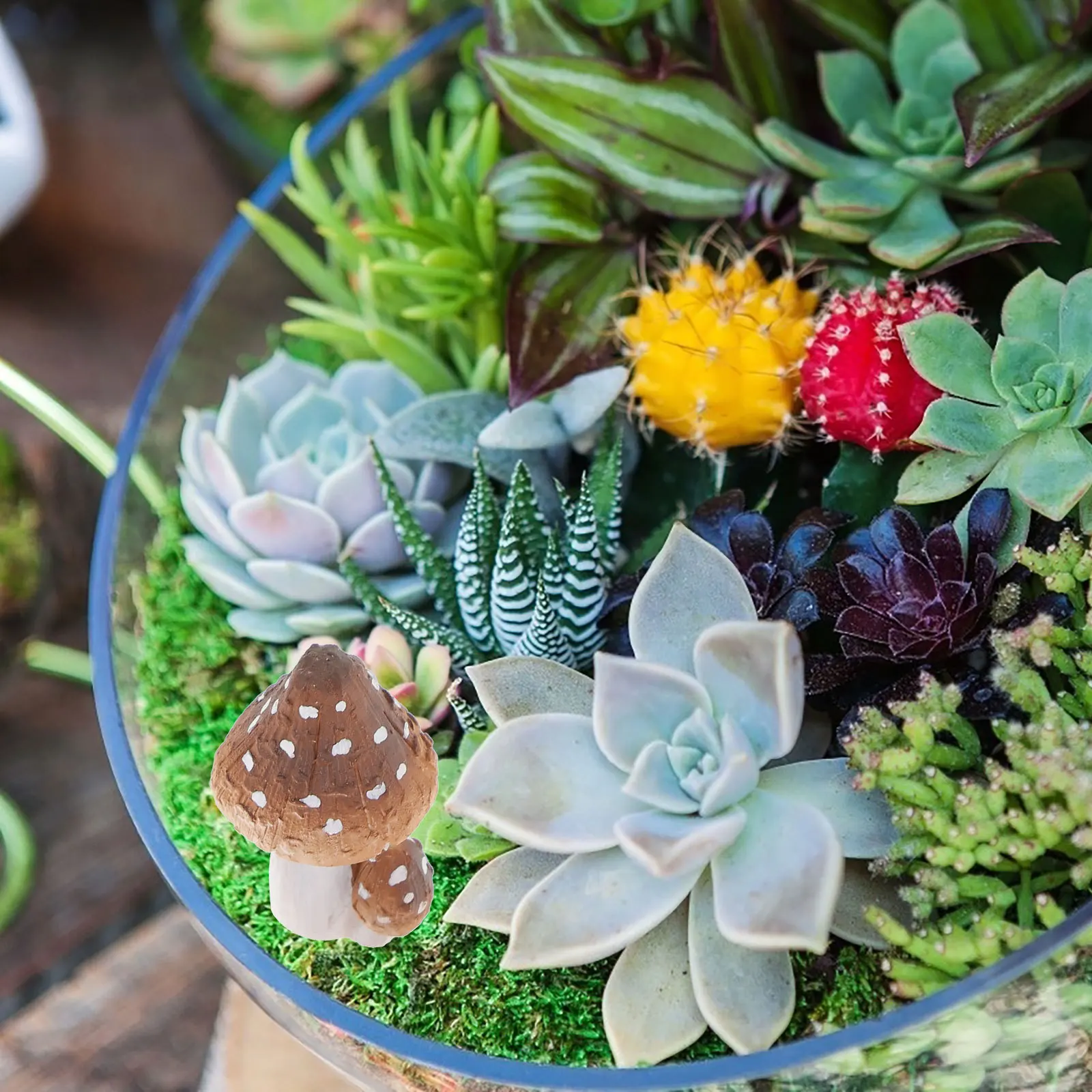 

4Pcs Resin Small Mushroom Decorations Durable Miniature Garden Ornaments for Bonsai Fairy Scene Micro Landscape