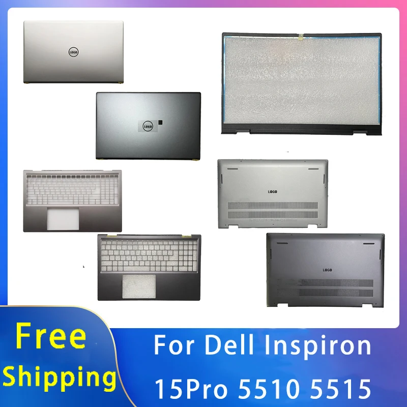 New For Dell Inspiron 15Pro 5510 5515 Replacemen Laptop Accessories Lcd Back Cover/Front Bezel/Palmrest/Bottom Silvery Grey Blue