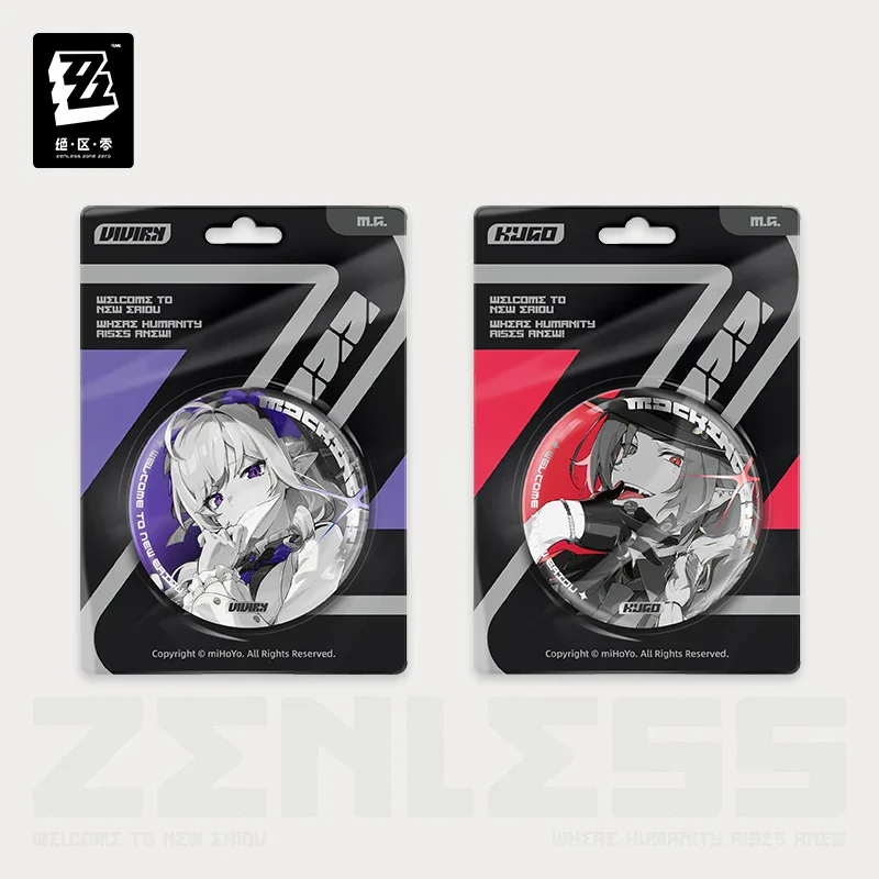 Official Zenless Zone Zero Gaming Merchandise Cartoon Characters Cosplay Vivian Hugo Shadow Art Series Reflective Tin Badge