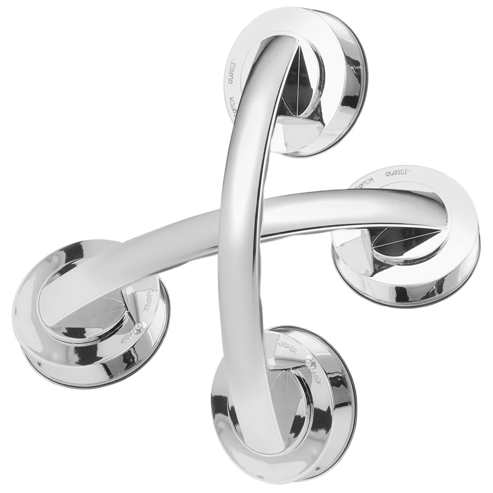 

2Pcs Strong Suction Cup Shower Handles Adhesive Grab Bars Bathroom Safety Supports Removable Self Adhesive Heavy Duty Handles