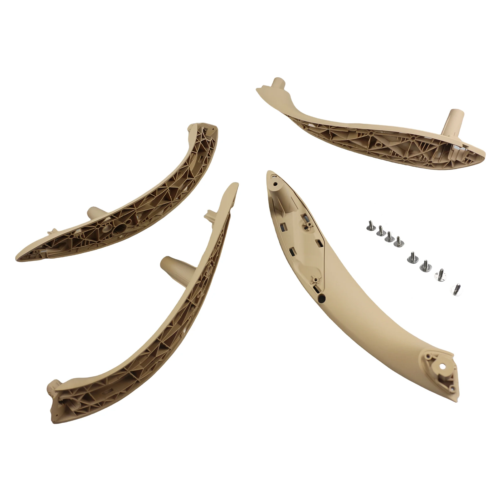ZOOMKEY 4Pcs Front & Rear Beige Interior Door Handle Trim Set Fit For BMW F30 320i 2013-2018 51417279316