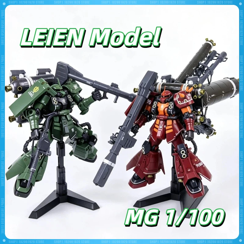 LEIEN Model MG 1/100 ZG003 MS-06 Psycho Zaku II Action Figure Thunderbolt Anime Figures Model Kit Gifts BIG GUN SET With LED
