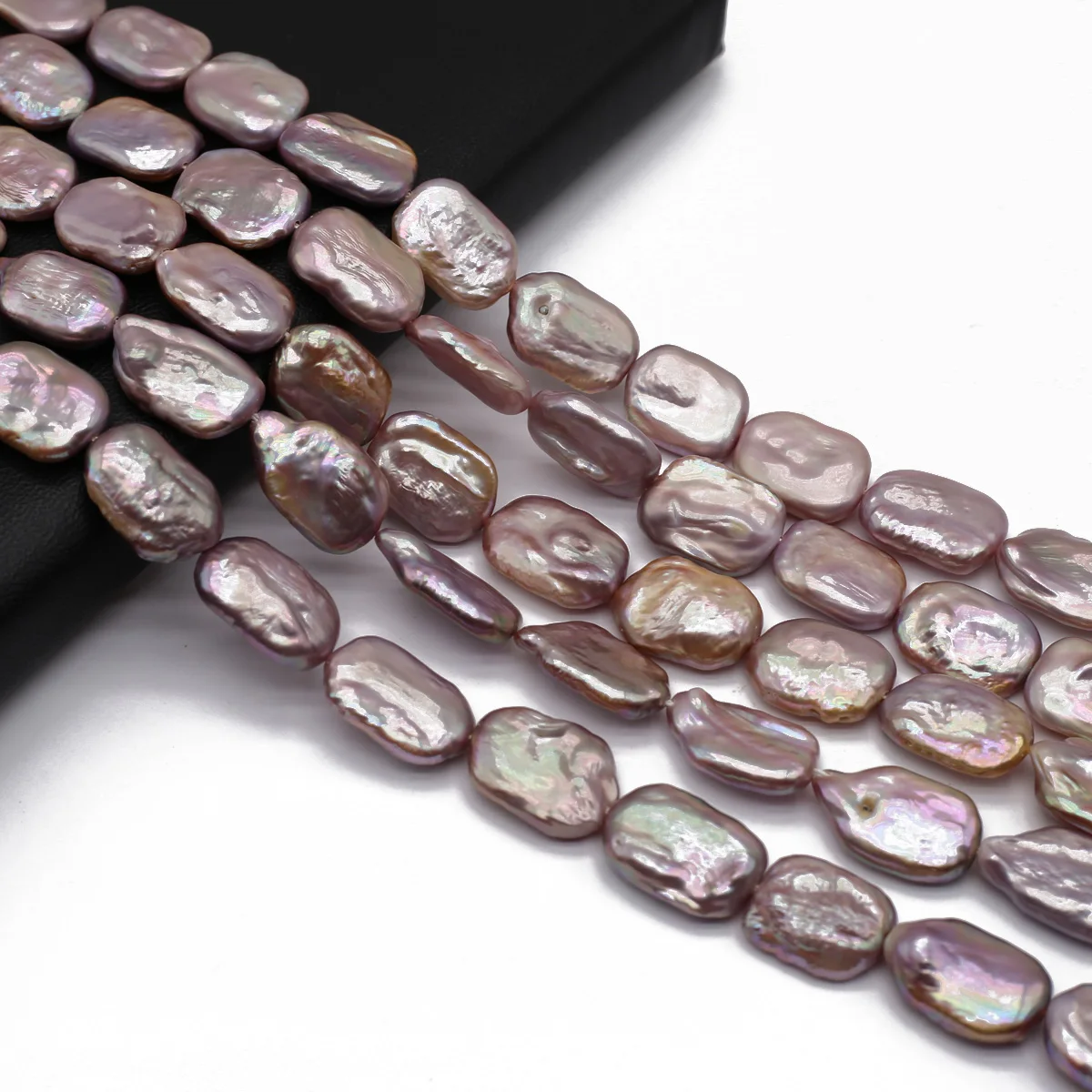 Baroque Style Natural Freshwater Pearls Purple Square Loose Spacer Beads for Jewelry Making DIY Bracelet Earrings Accessories