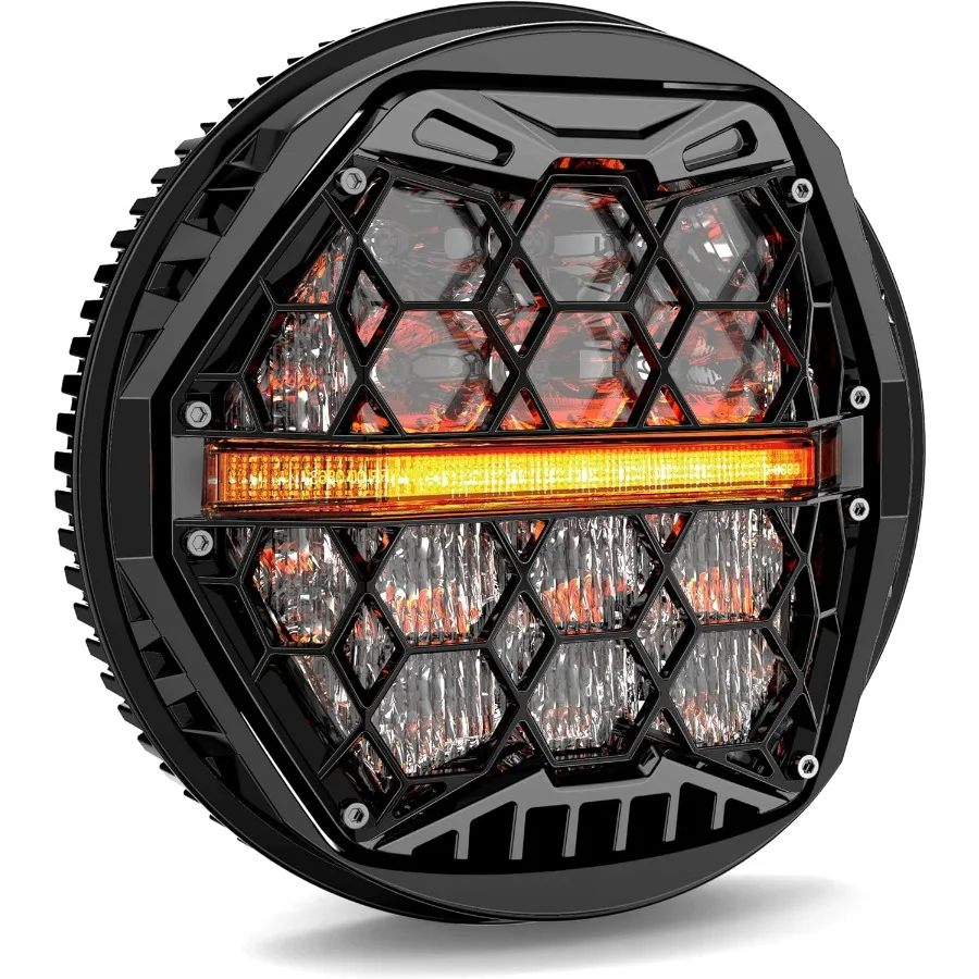 

DOT Approved 5-3/4" 5.75 Inch LED Headlight with Amber DRL Compatible with Dyna Street Bob Super Wide Glide Low Rider Night Rod