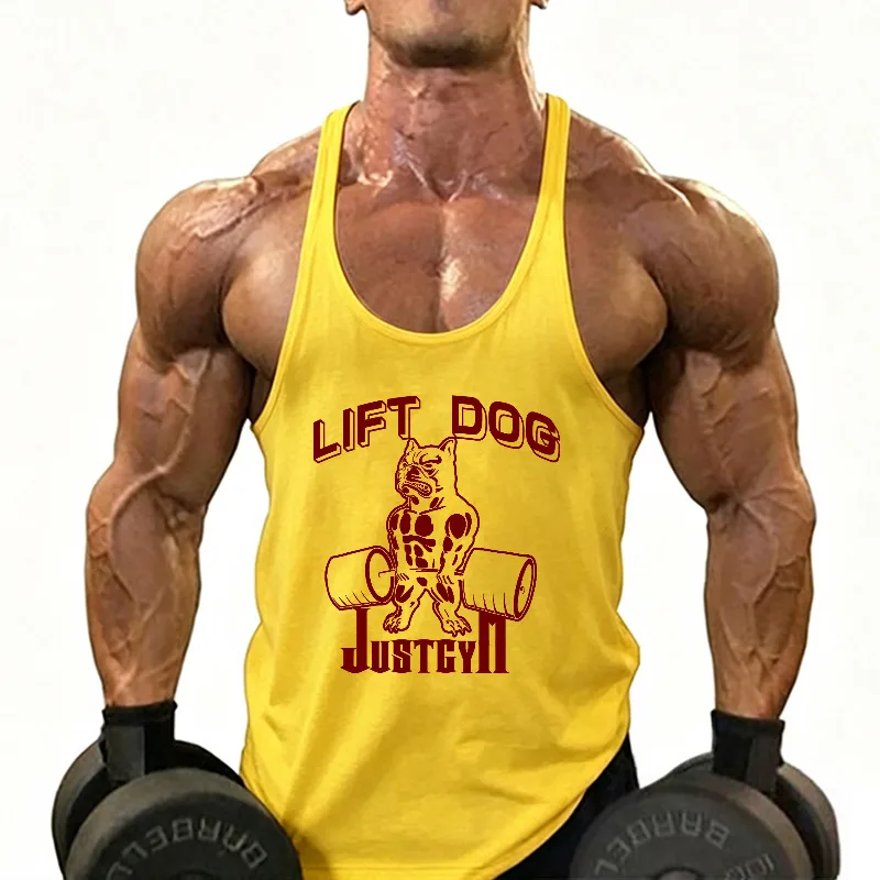 Mens Cotton Gym Stringer Tank Tops Low Neck Curved Hem Bodybuilding Muscle Vest Lift Dog Workout Running Sports Sleeveless Shirt