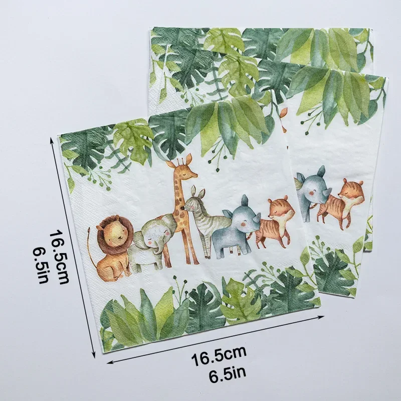 

20pcs/Pac 33cm 2-Ply Animal Print Napkin Facial Tissue Handkerchief Paper Birthday Party Paper Towel Restaurant Decoration Paper