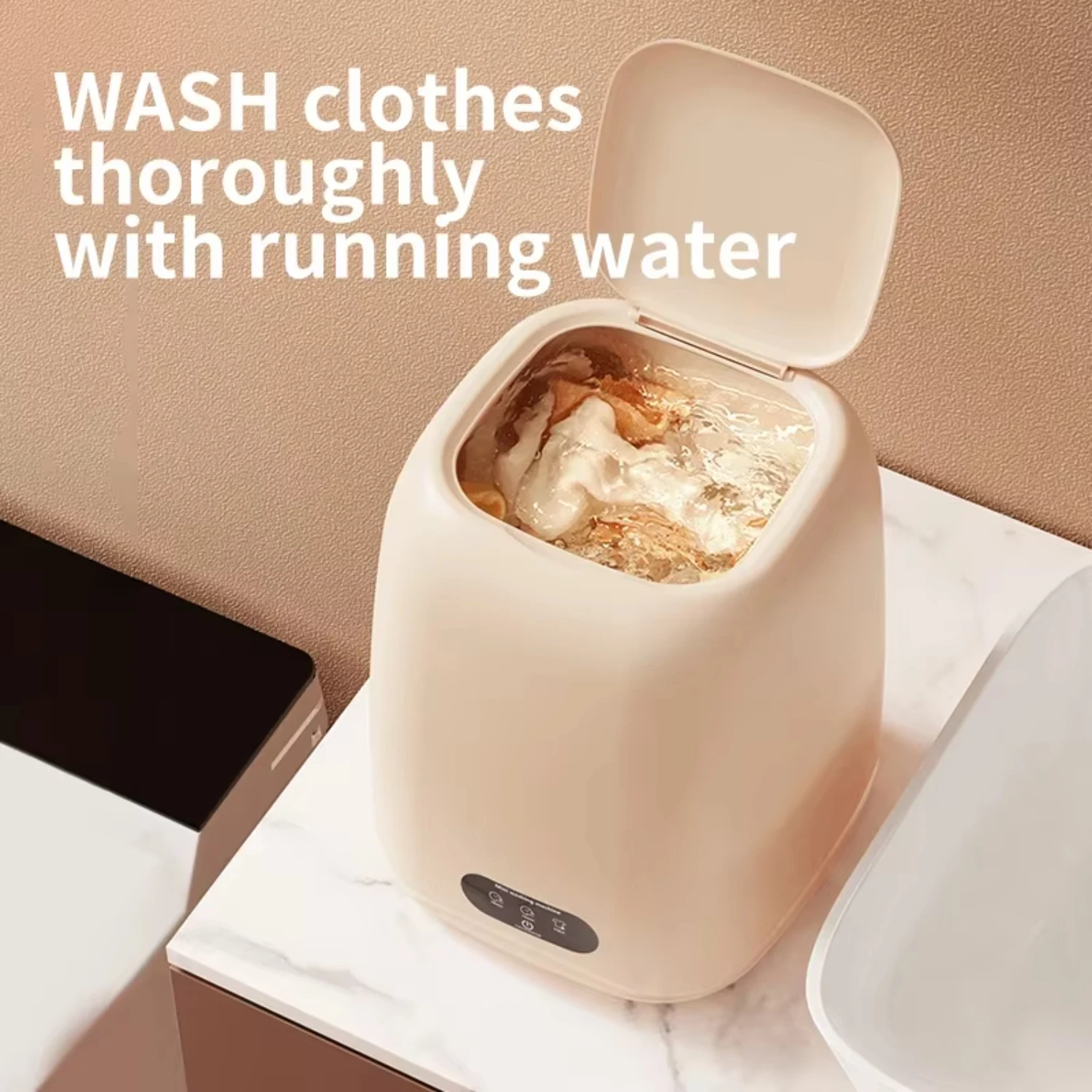 9L Portable Washing Machine Large Capacity Clothes Spin Dryer Bucket Travel Underwear Socks Ultrasonic Mini Washer