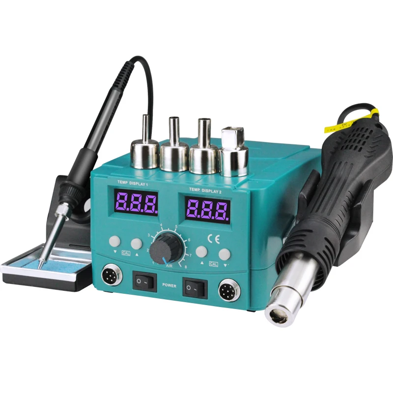 700W Anti Statico 2 in 1 Pistola Ad Aria Calda Rilavorazione Stazione di Saldatura Riparazione Strumento di Saldatura LED Doppio Display Digitale Stazione di Saldatura Smd