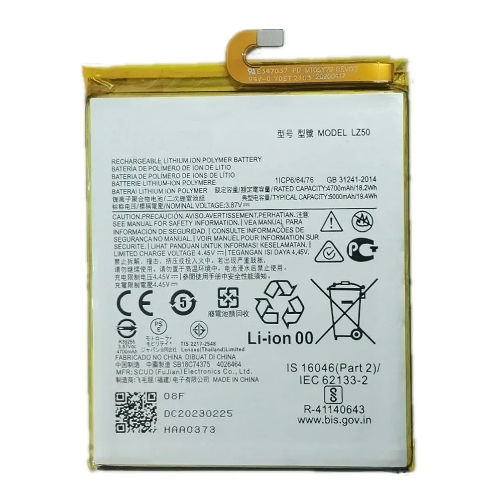 2024 Years LZ50 Genuine Battery For Moto Motorola One 5G Plus G100 Edge S LZ 50 XT2125 XT2125-4 5000mAh Phone Battery Batteries