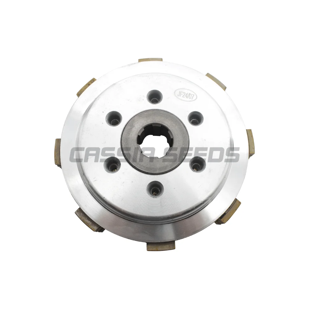 Motorcycle Clutch 6-Post Friction Disc Center External Clutch Assembly for CG150 CG175 CG200 CG250 ATV Off-Road Vehicle