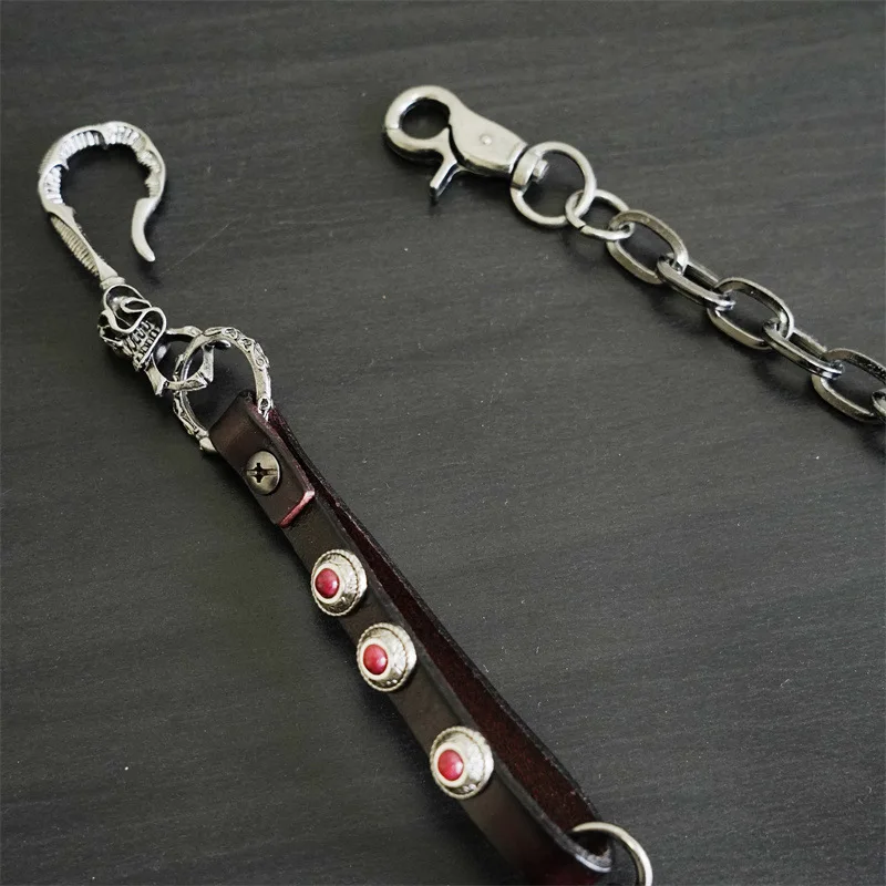 55Cm Men's Waist Key Chain Retro Skull Metal Hip Hop Gothic Punk Skull Pants Jeans Bike Ride Wallet Key Ring