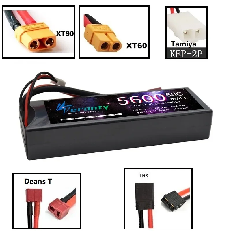 TERANTY 2s 5600mAh 60C 7.4V Lipo Battery with XT90 Connector LiPo Battey for RC Car Quadcopter Helicopter Boat Airplane