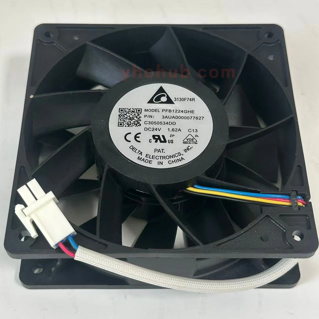 Delta Electronics PFB1224GHE C13 3AUA0000077627 B7210061DD DC 24V 1.62A 120x120x38mm 4-Wire Server Cooling  Fan