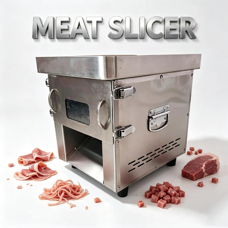 Electric Meat Slicer Dicer Shredder Stainless Steel For Canteen Food Processing Shop Automatic Meat Cutting Machine