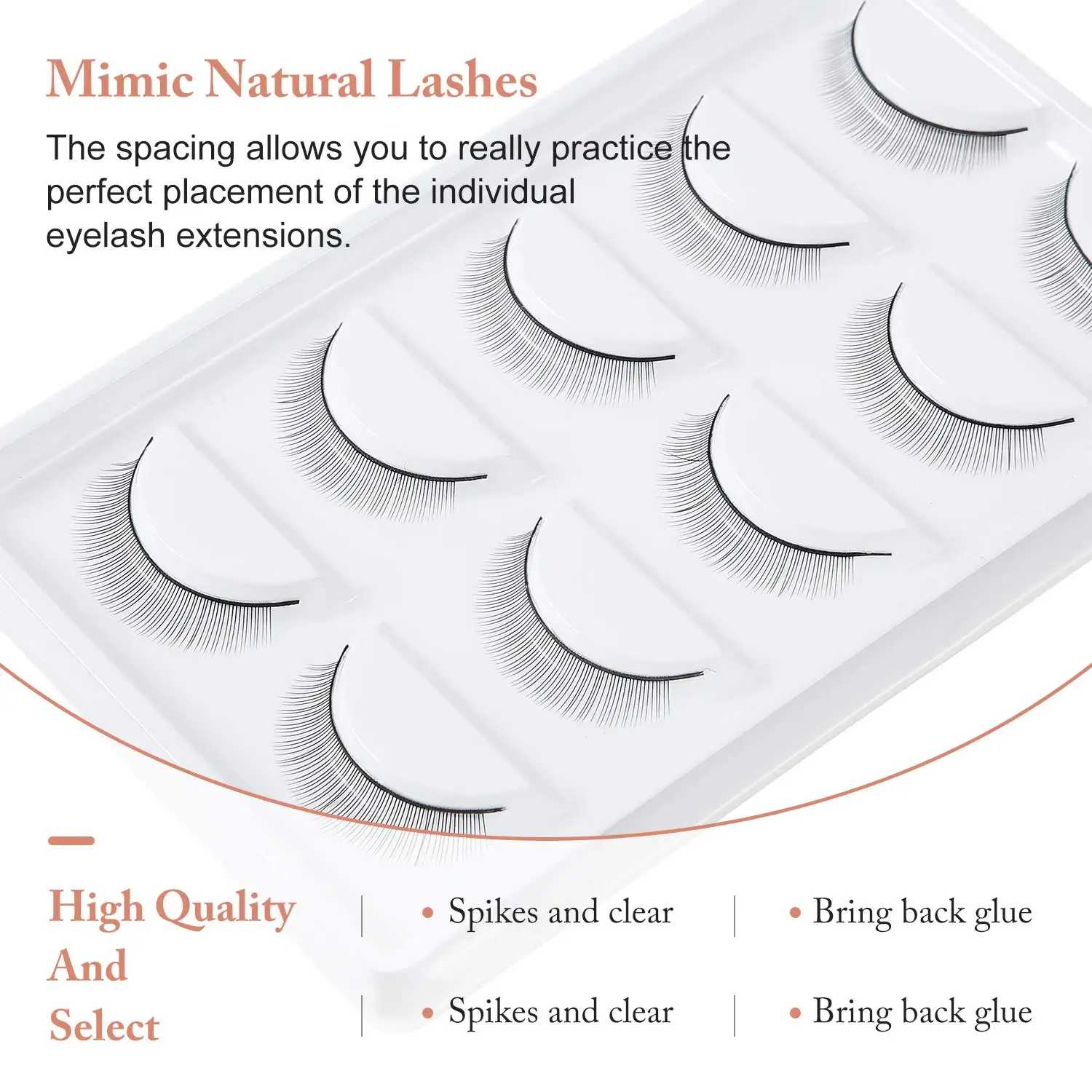 50 Pairs of Practice Eyelash Training Eyelash Self-Adhesive Practice Eyelash Training Eyelash Extensions (10 Boxes)