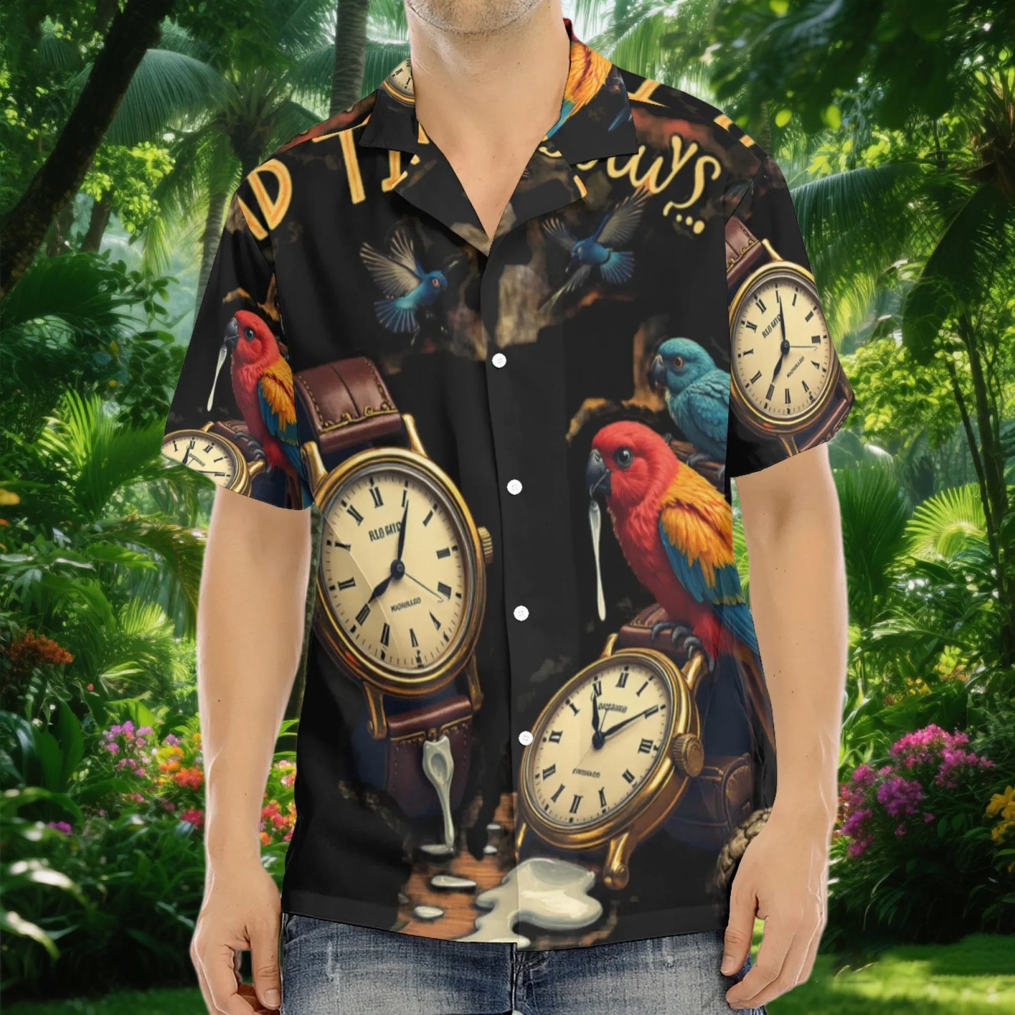 

custom Tropical Bird Of Paradise Aloha Shirt Vibrant Colors For Summer Vacation