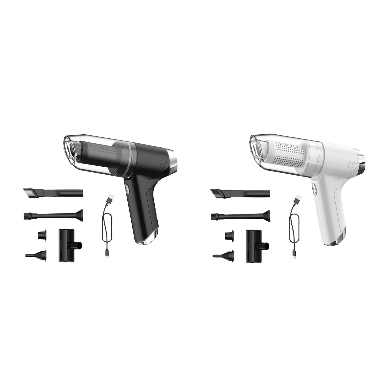 ملحقات السيارات المنفضة الصغيرة مع 4 فوهات مكنسة كهربائية محمولة قابلة لإعادة الشحن