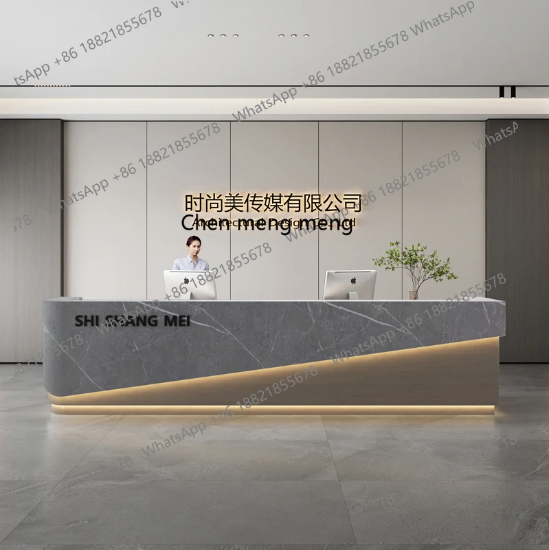 X188 Simple and modern hotel lobby, service desk, front desk, reception desk, sales department, welcome counter, beauty salon, b