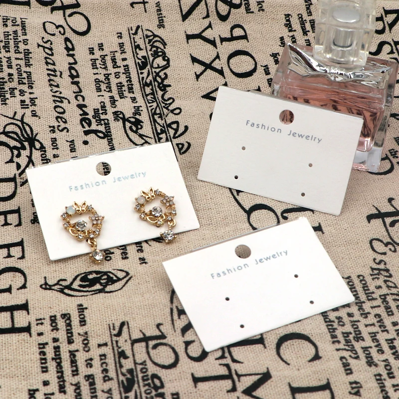 Fashion Earring Display Plastic Card 100pcs/lot Blank Earrings Studs Loops Chain Packaging Cards 6x4cm Customized logo