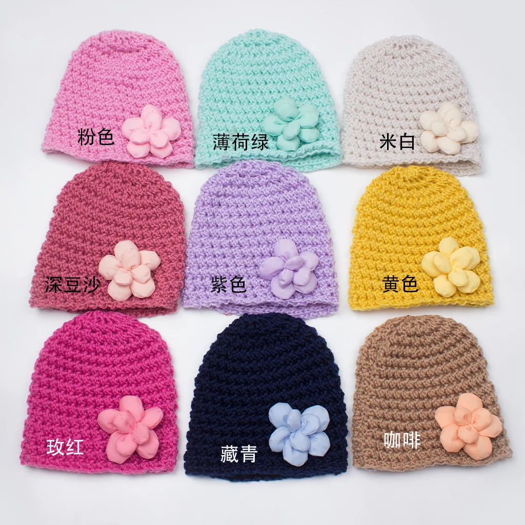 Children's Hat for Winter New Infant Knitted Hat Baby Beanies Newborn Baby Girl Thicken Warm Cute Bow Winter Child Hood Hat