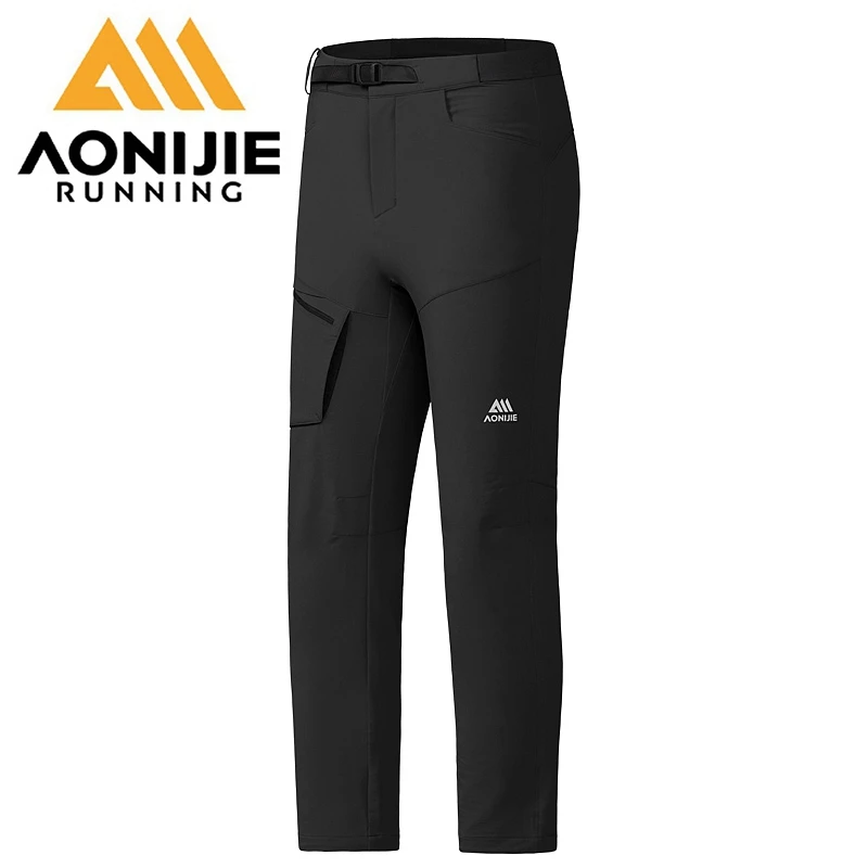 

Aonijie Men's Hiking Pants with Fleece Lining Warm and Windproof Soft Sports Pants Outdoor Running Pants Water-Repellent FM5237