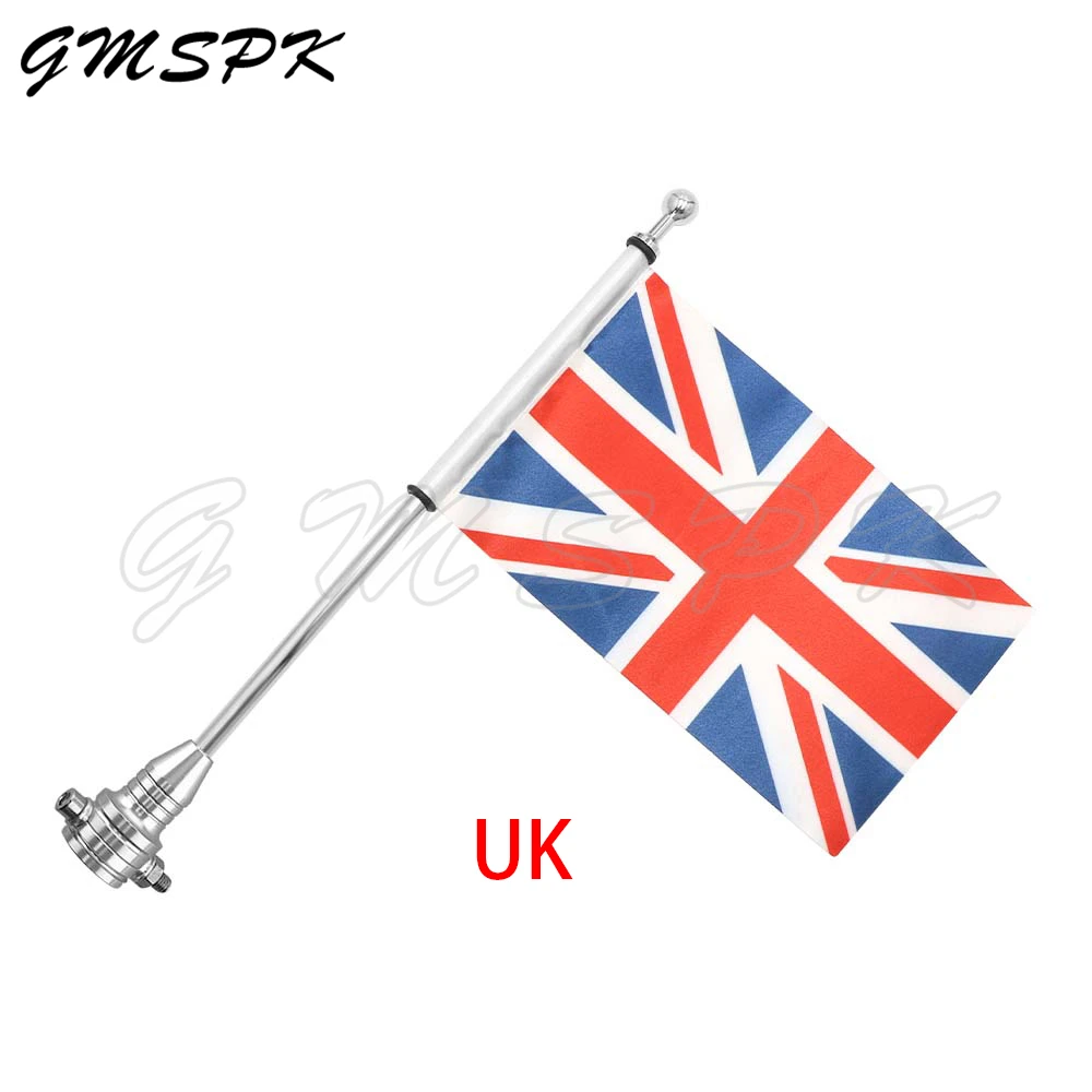 リアサイドバイクフラグ、ラゲッジラックフラッグ、ポールマウント、ハーレースポーツスターxl883、xl1200、ツーリングFlht、ロード、グライドに適合