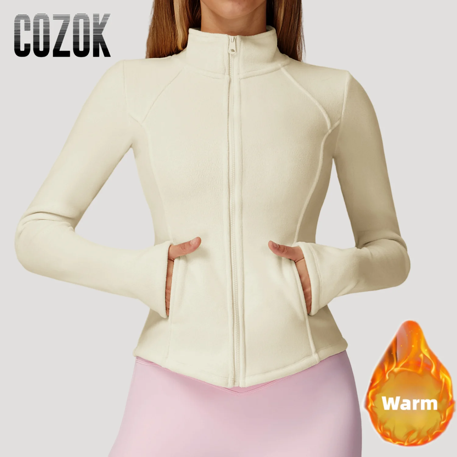 

Autumn Winter Fleece Jacket for Women Berber Fleece High-end Fashion Jacket Polar Fleece Outdoor Thickened Warm Sports Jacket