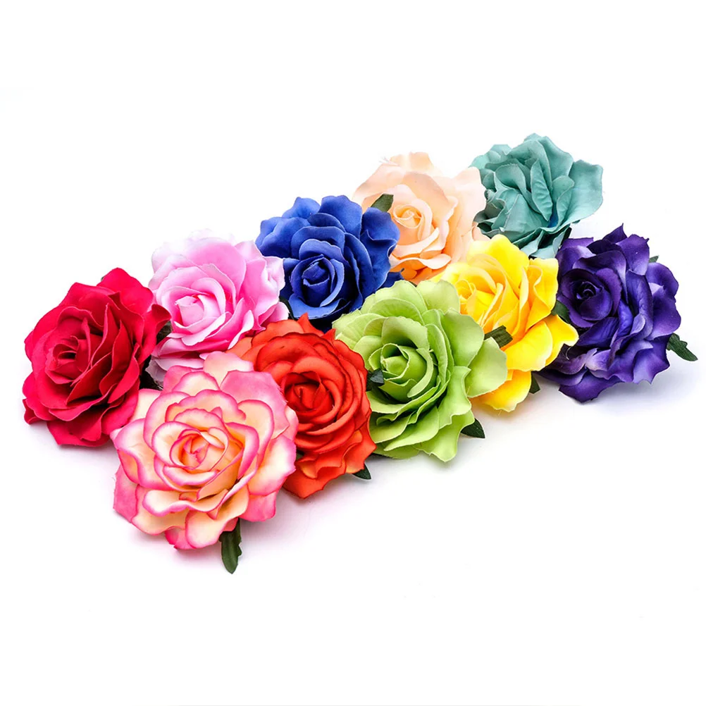 5 PCS Flower Hair Clip Alligator Clips for Women Red Decor Prom Accessories Rose Floral Brooch Corsage Bride