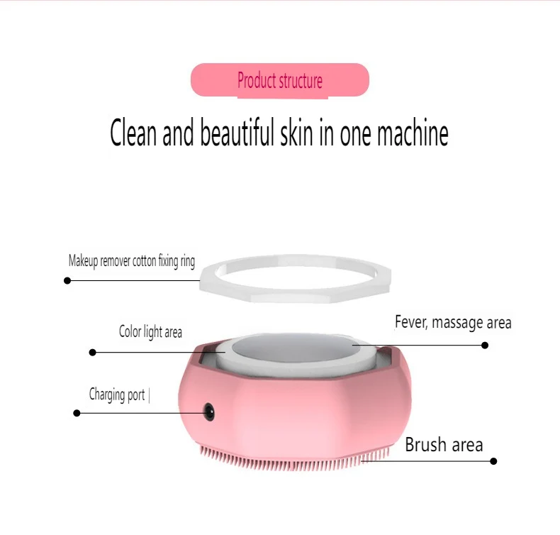 Electric Facial Beauty Device, 45℃ Constant Temperature Hot Compress, Ultrasonic Vibration Massage Face Care, LED, USB ML-029