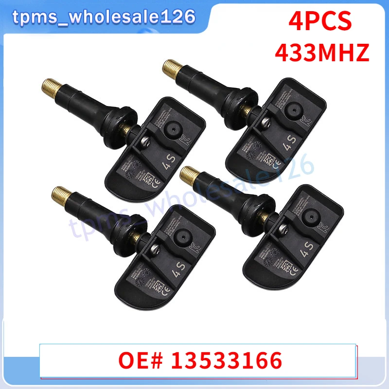 

13533166 TPMS 433MHZ Tyre Pressure Monitoring System Sensor 4PCS For 2020-2027 Cadillac Escalade Chevrolet Suburban GMC Yukon XL